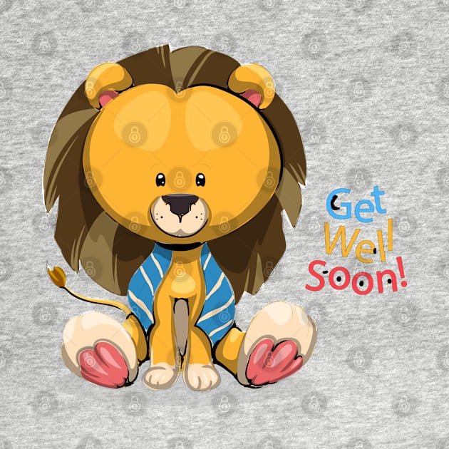 Get Well Soon Cute Lion by Mako Design 